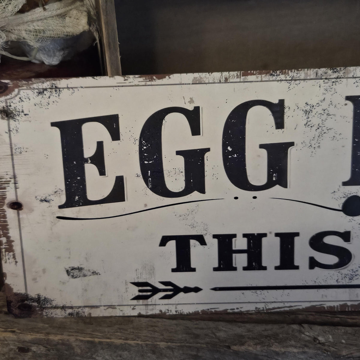 Primitive Egg Hunt Metal Sign | Rustic Farmhouse Spring Easter Decor