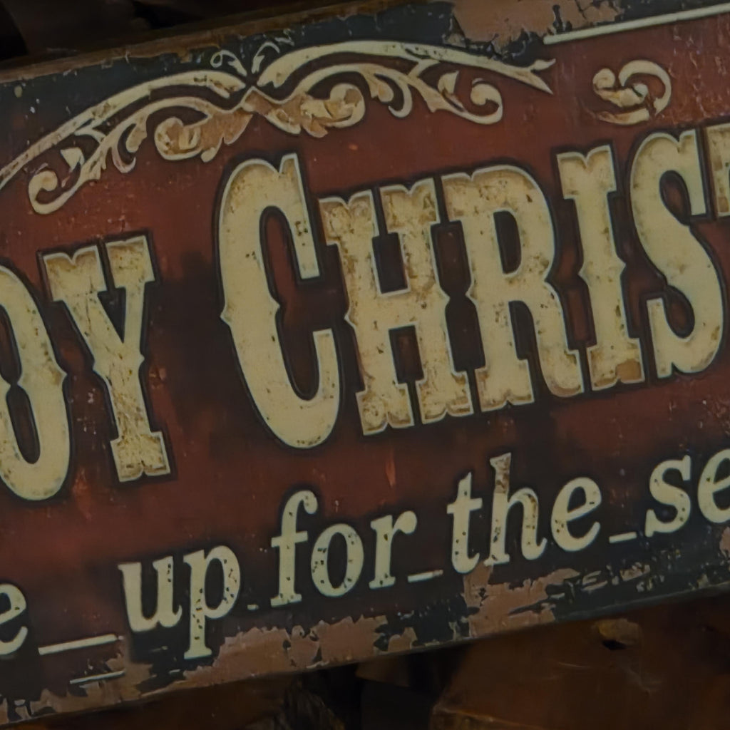 Handmade Cowboy Christmas Wood Sign | Rustic Western Holiday Decor (13x5)