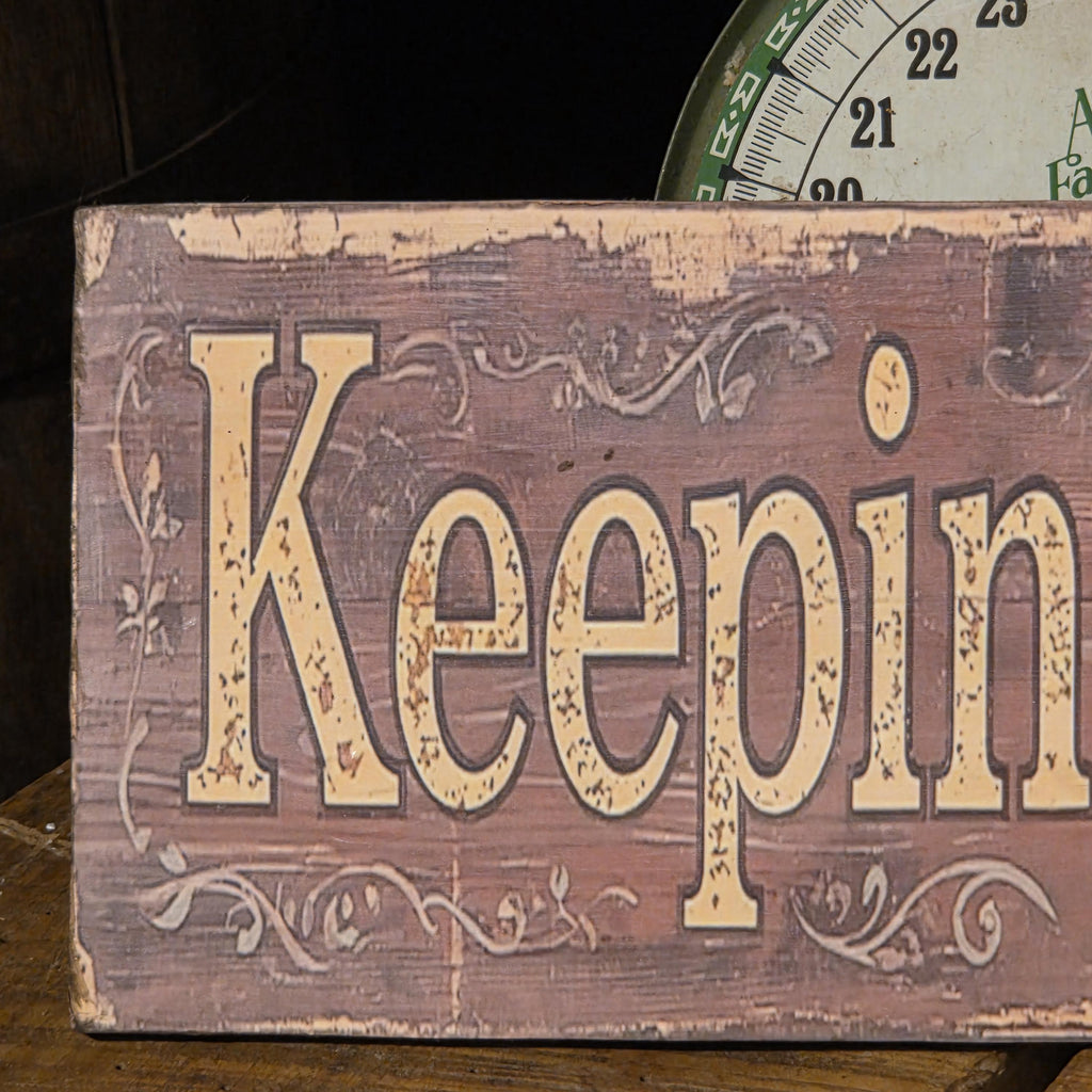 Keeping Room Sign | Rustic Farmhouse Wood Decor, Hand-Applied Artwork
