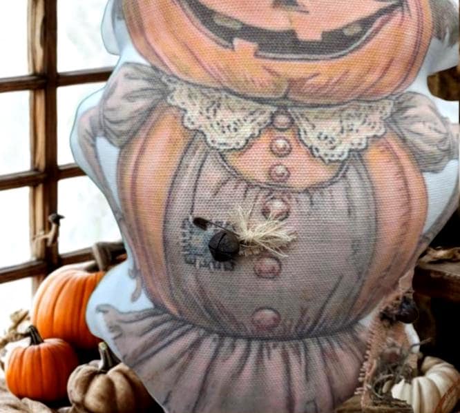 Primitive Pumpkin Patch Doll | Handmade Folk Art Autumn Decor