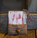 Primitive Valentine Pocket Hanger – Rustic Farmhouse Valentine Decor, Handmade Burlap Heart Wall Accent