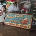 Handmade Santa Claus Christmas Wood Sign | Rustic Farmhouse Holiday Decor (13x5)