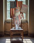Primitive Uncle Sam Doll | Patriotic Americana Folk Art Shelf Sitter, July 4th Decor