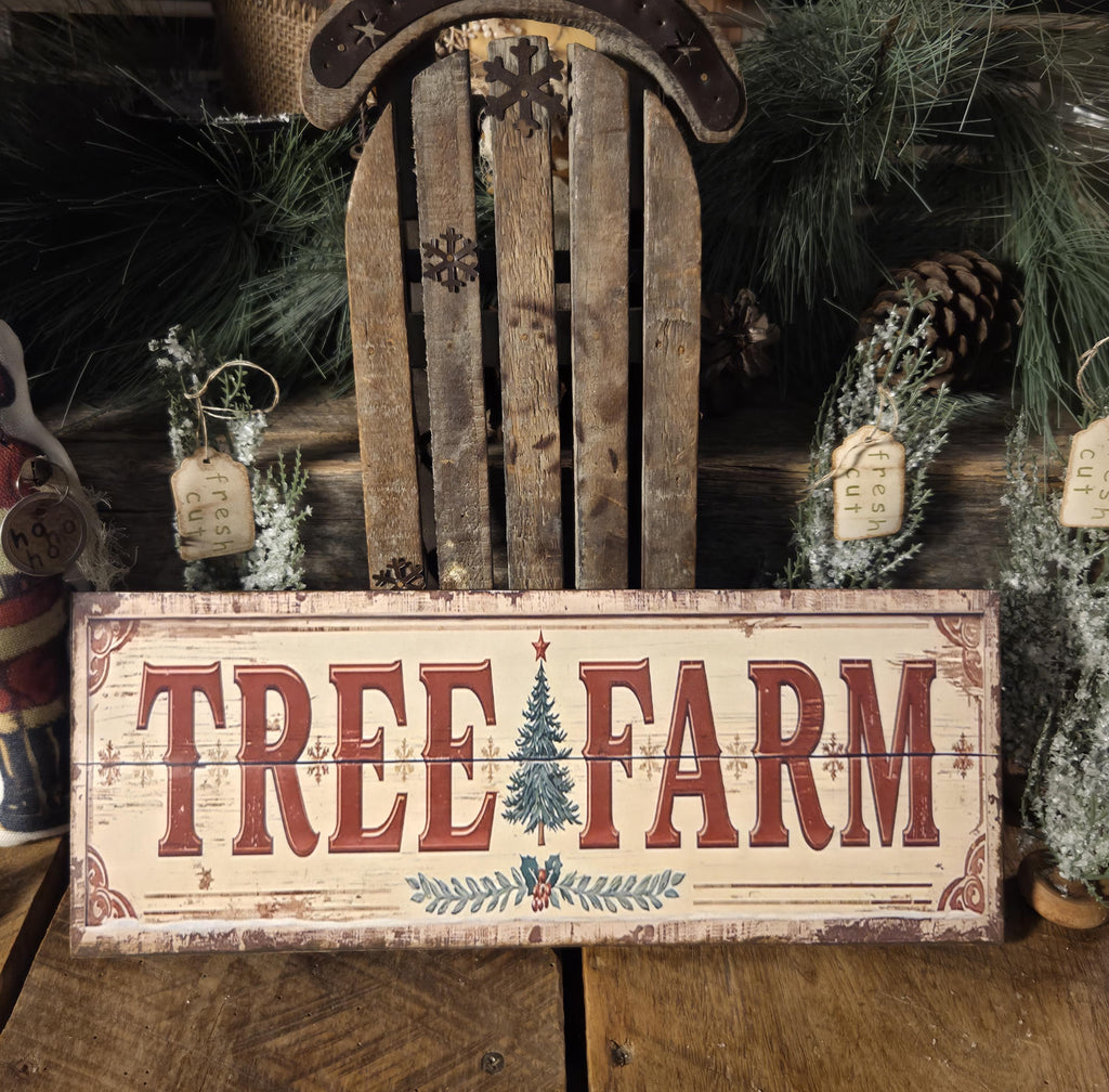 Handmade Tree Farm Wood Sign | Rustic Farmhouse Christmas Decor (13x5)