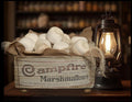 Primitive Campfire Marshmallows Crate – Rustic Cabin Shelf Decor – Handcrafted Farmhouse Candy Display