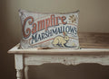 Primitive Campfire Marshmallows Pillow – Rustic Cabin Decor, Spring Edition (12x17)