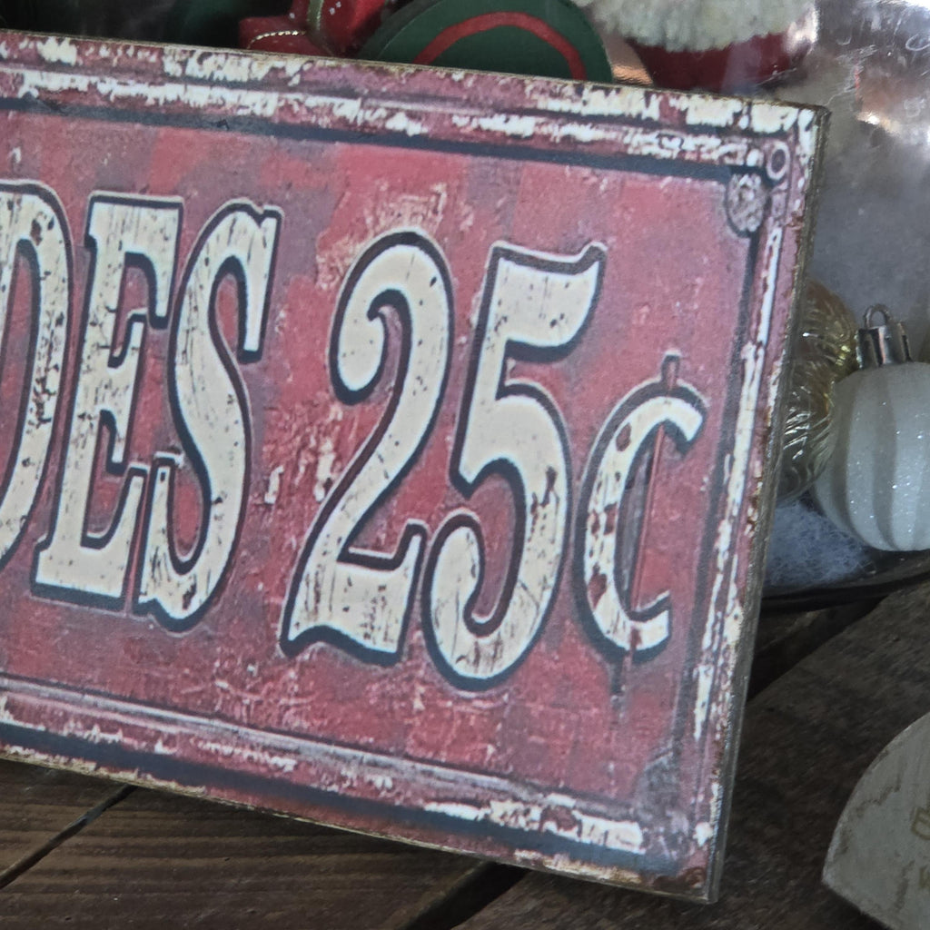 Handmade Sleigh Rides Christmas Sign | Rustic Farmhouse Wood Decor (13x5)
