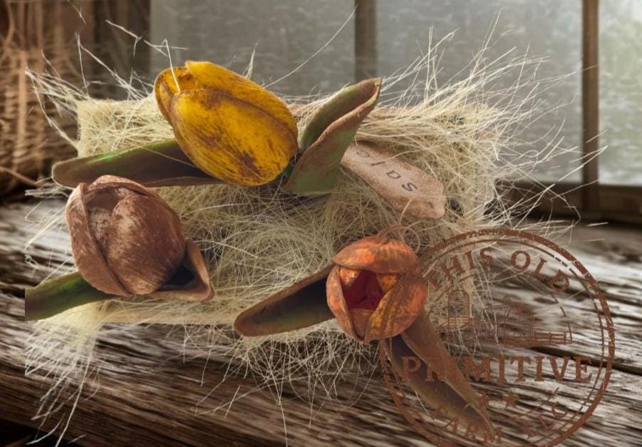 Primitive Tulip Crate – Farmhouse Spring Market Arrangement, Rustic Decor