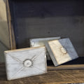Primitive Wood Envelope Set | Original Hand Cut & Carved Love Letters with Faux Stamped Back Seal