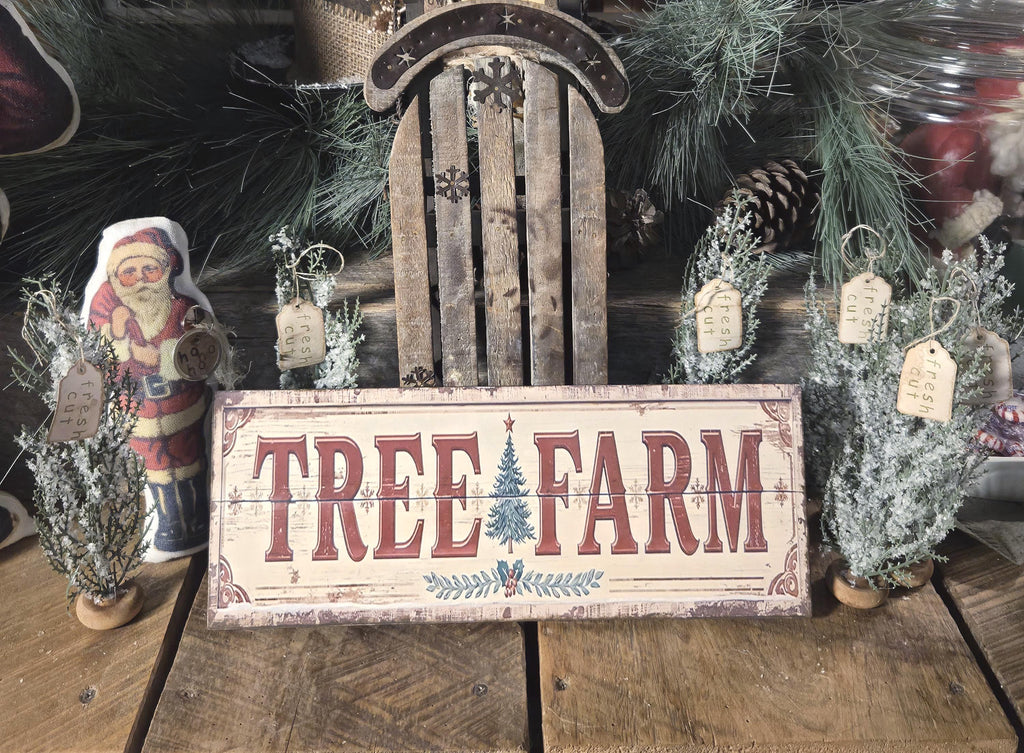 Handmade Tree Farm Wood Sign | Rustic Farmhouse Christmas Decor (13x5)