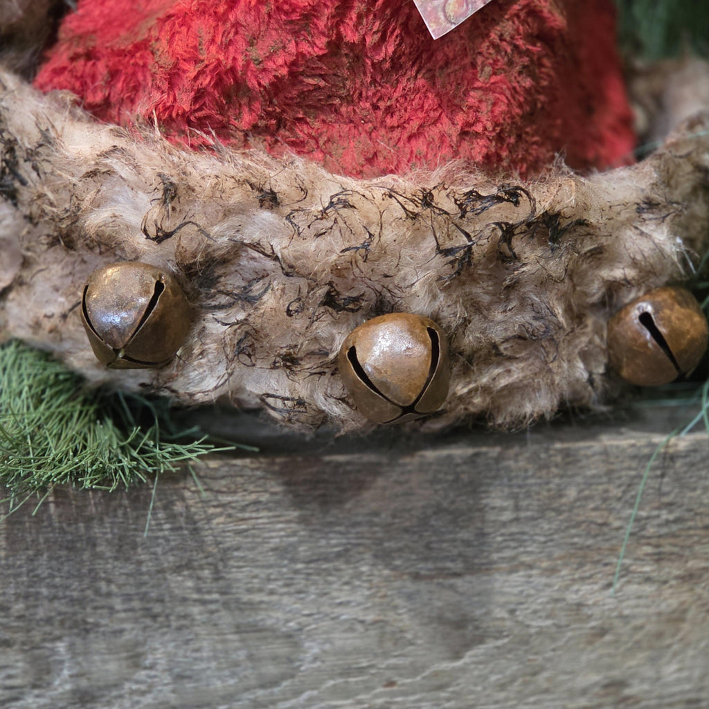 Premium Primitive Rustic Santa Hat Tree Topper | Handcrafted Farmhouse Christmas Décor | Limited Edition Holiday Santa Hat with Jingle Bells