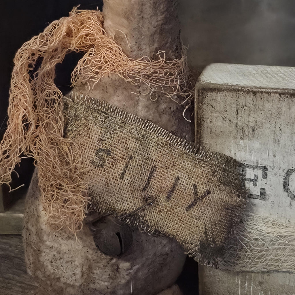 Primitive Farmhouse Goose Shelf Sitter | Rustic Spring Easter Decor, Hand-Stamped NEST Wood Block