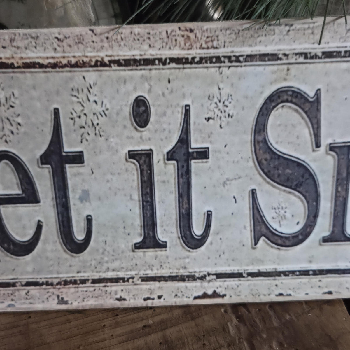 Let it Snow Wood Sign | Rustic Farmhouse Christmas Decor (13x5)