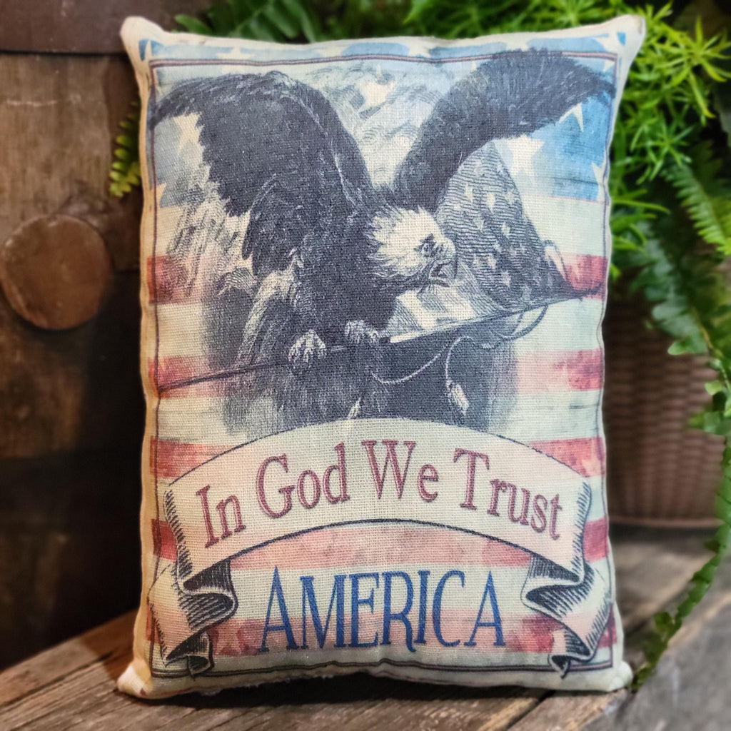 Primitive Americana Eagle Pillow | Folk Art Farmhouse Decor