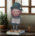 Limited Edition Primitive St. Patrick’s Leprechaun Shelf Decor – Handmade Folk Art Accent