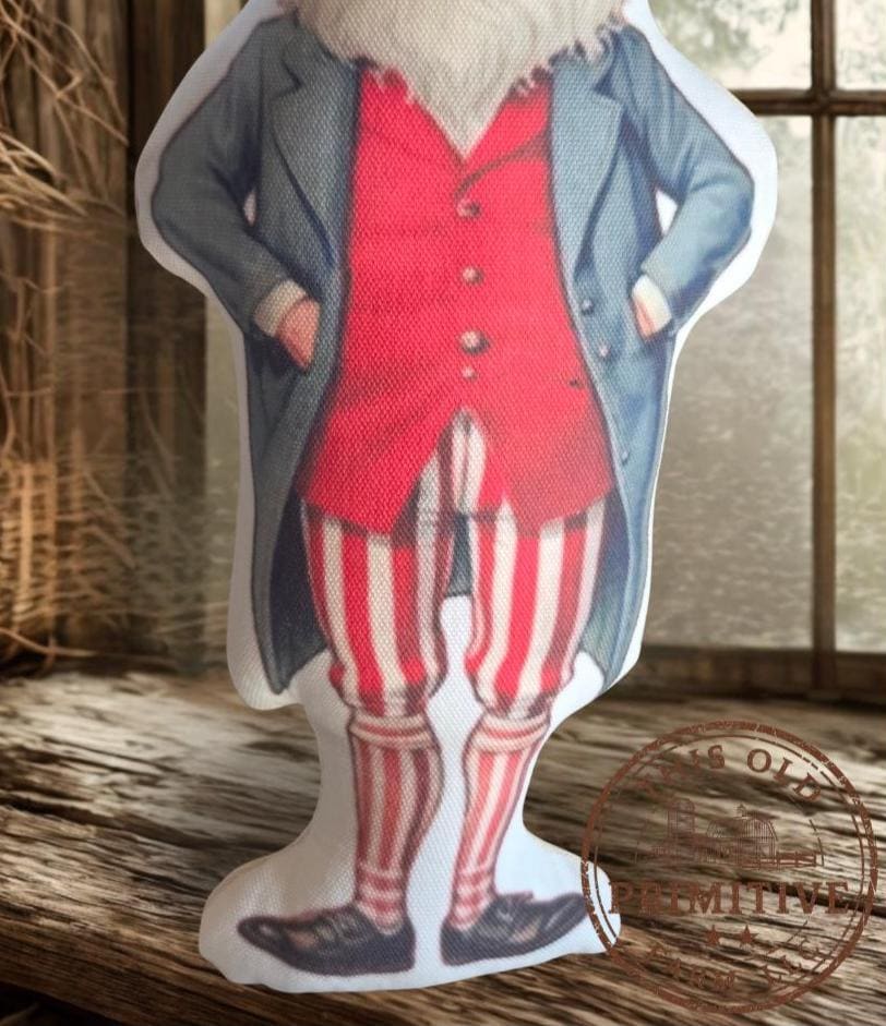 Uncle Sam Shelf Sitter Pillow | Primitive Americana Patriotic Decor (12" Tall)