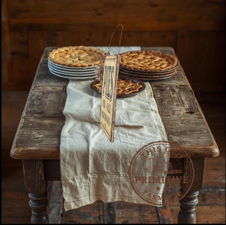 Pies Sign – Vintage Farm Bakery Folk Art Kitchen Decor