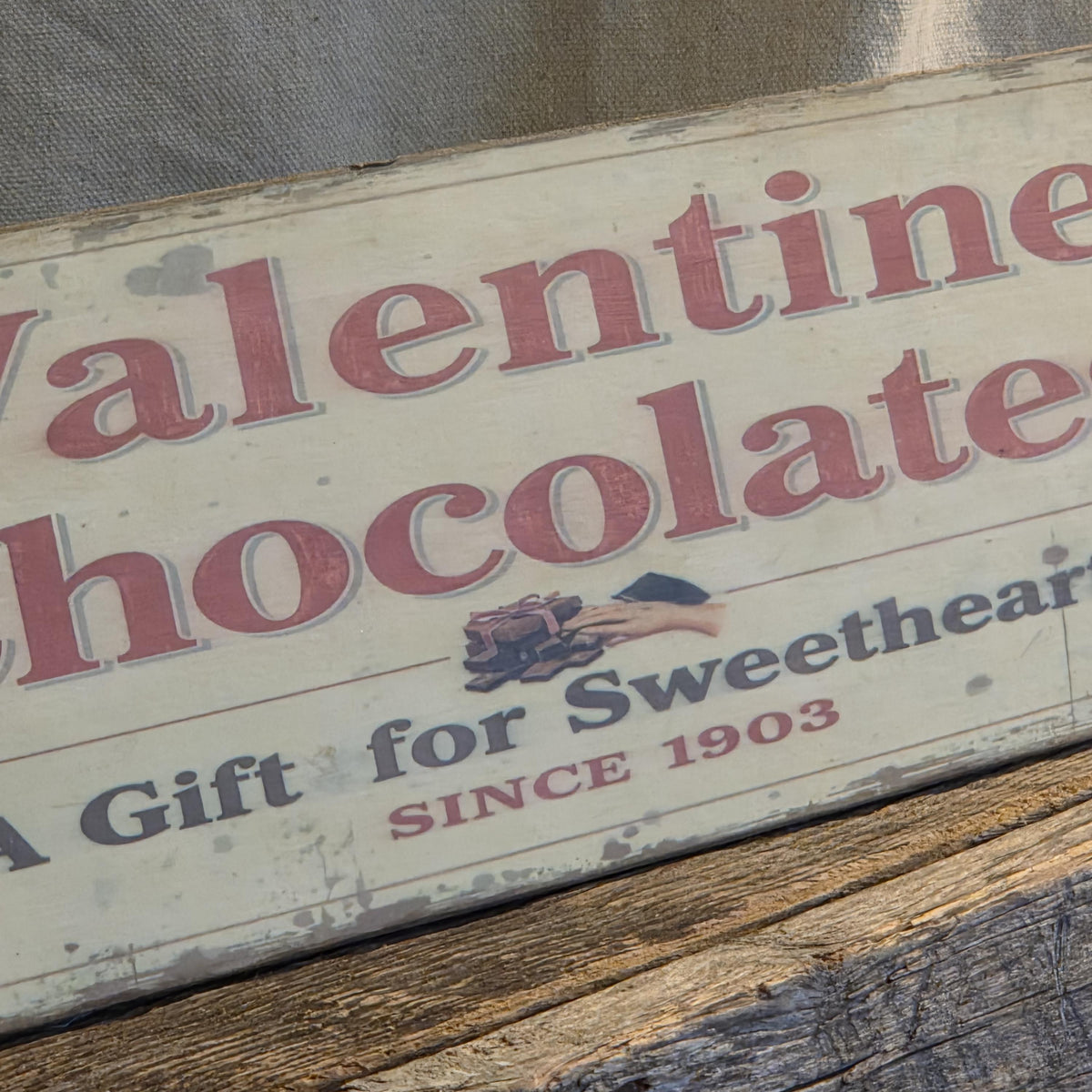 Nostalgic Valentine Chocolate Sign | Rustic Farmhouse valentine Wall Decor