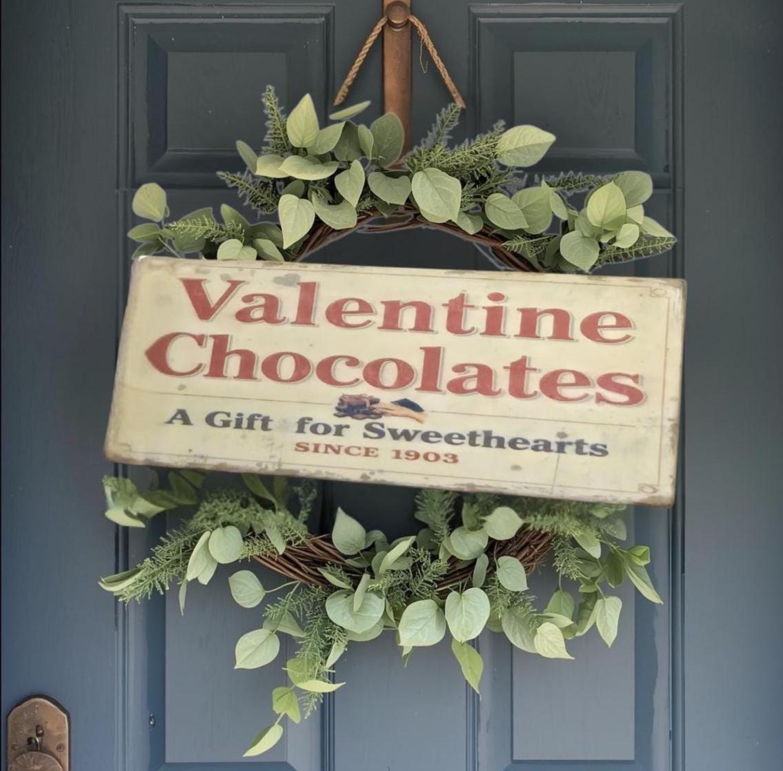 Nostalgic Valentine Chocolate Sign | Rustic Farmhouse valentine Wall Decor