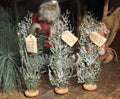 Primitive Snowy Pine Trees Set, Farmhouse Christmas Decor