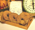 Faux Primitive Cinnamon Sugar Donuts Display | Rustic Wooden Tray, Aged Cider Mill Sign