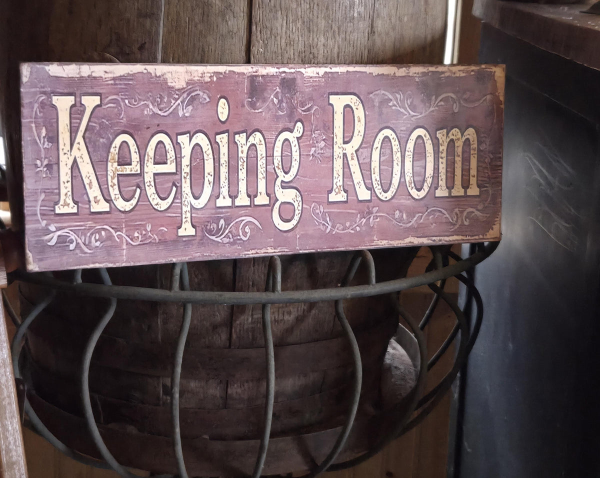 Keeping Room Sign | Rustic Farmhouse Wood Decor, Hand-Applied Artwork
