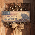 Primitive America the Eagle Flag Sign – Rustic Farmhouse Americana Decor