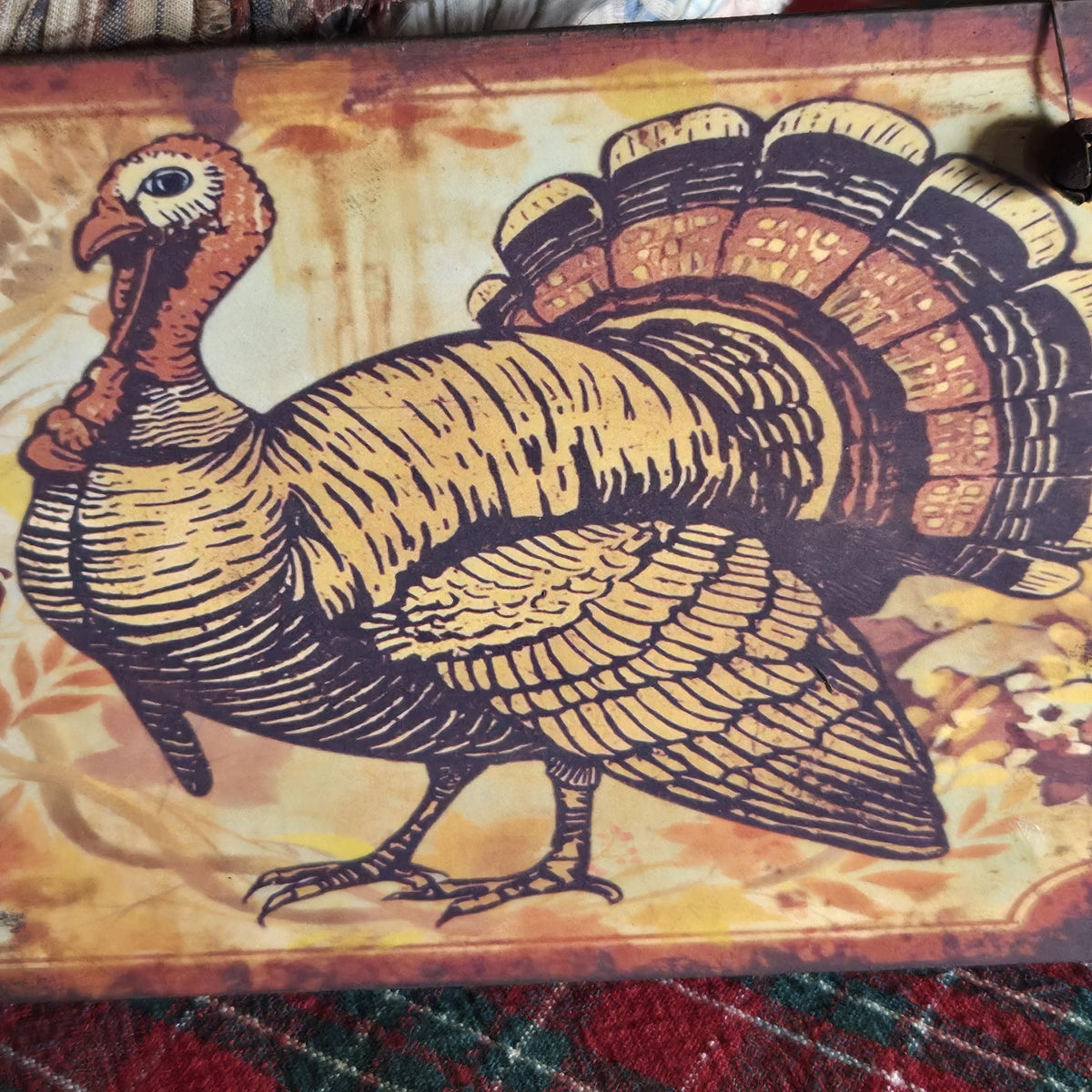 Handmade Thanksgiving Wood Sign | Rustic Farmhouse Turkey Artwork (13x5")