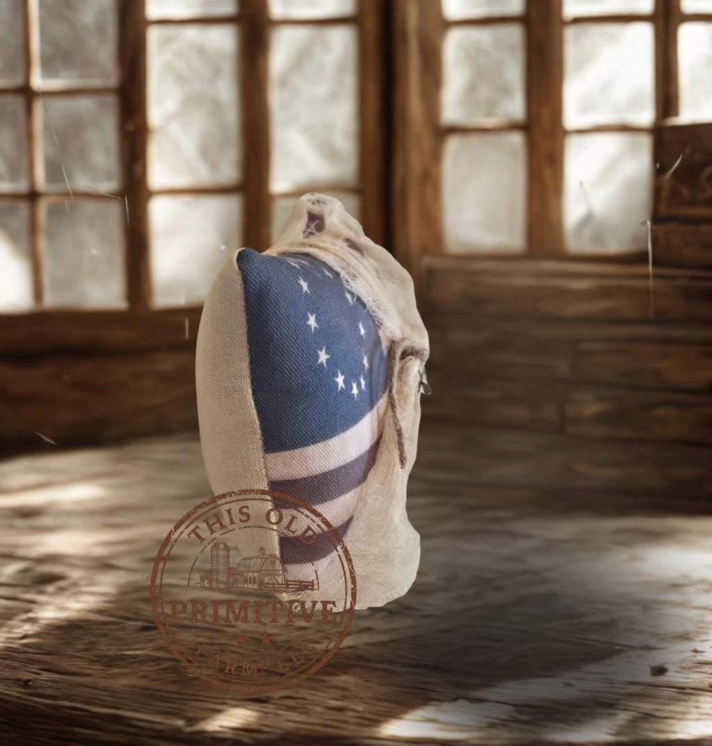 Primitive Betsy Ross 13 Star Flag Pillow | Americana Farmhouse Patriotic Decor