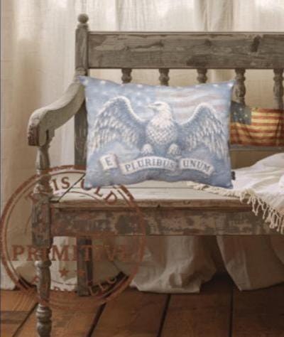 Primitive Eagle Pillow | Americana Farmhouse Decor | Colonial Style Accent