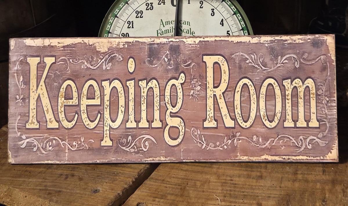 Keeping Room Sign | Rustic Farmhouse Wood Decor, Hand-Applied Artwork