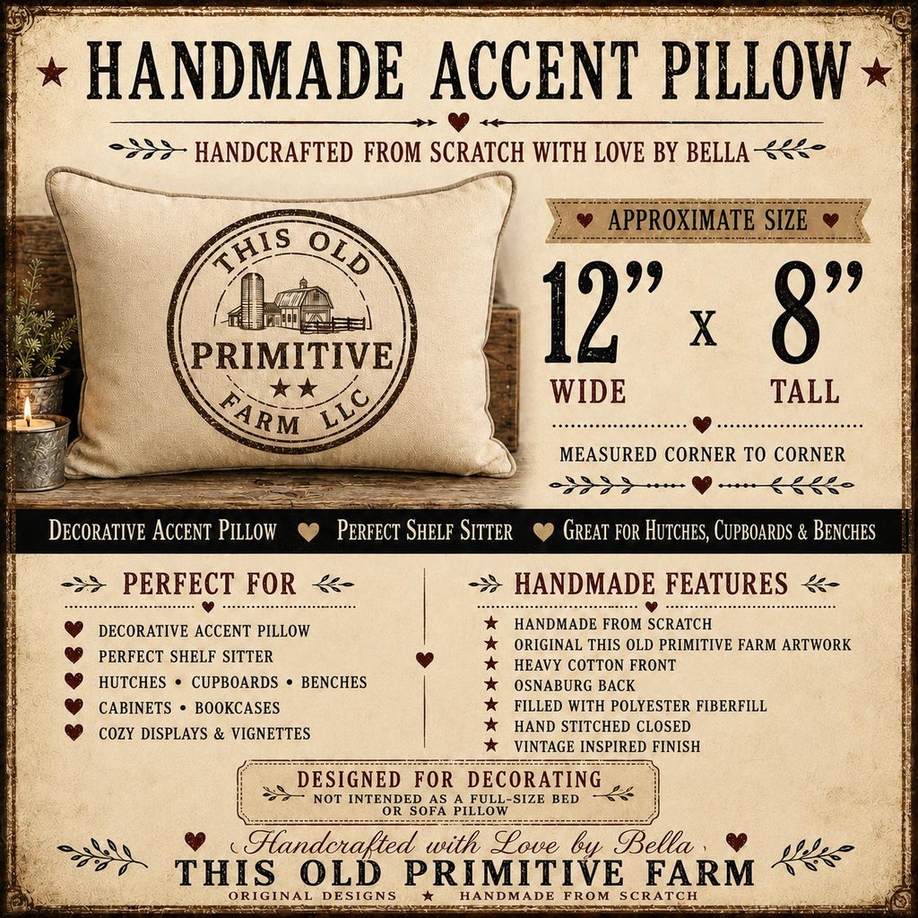 Vintage Halloween Ghost Pillow | Primitive Farmhouse Accent Shelf Sitter