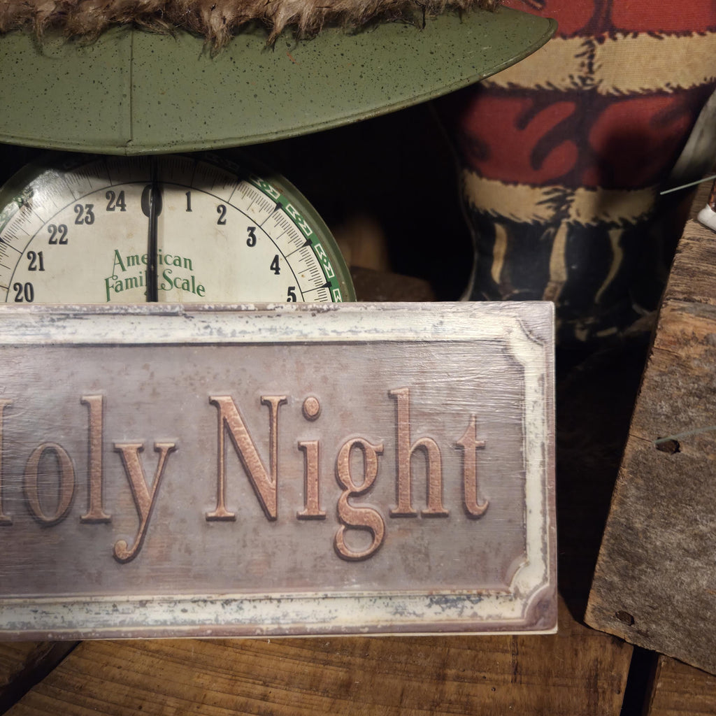 O Holy Night Wood Sign | Rustic Farmhouse Christmas Decor (13x5)