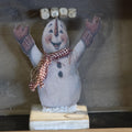 Primitive Valentine Snowman Shelf Sitter | XOXO LOVE Rustic Farmhouse Decor | Handmade Seasonal Accent
