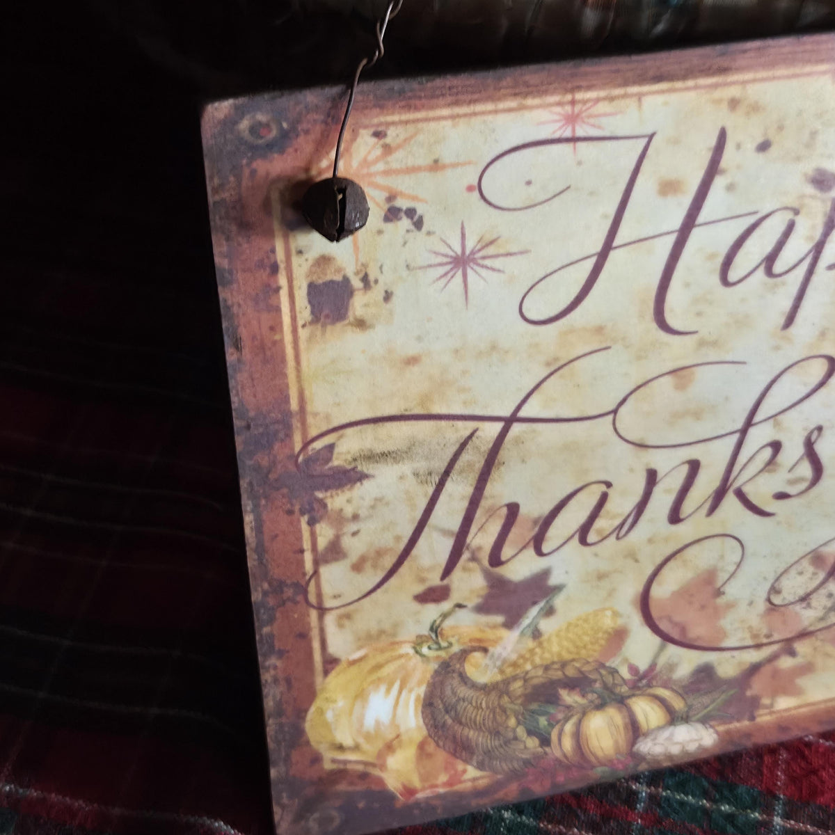 Handmade Thanksgiving Wood Sign | Rustic Farmhouse Turkey Artwork (13x5")