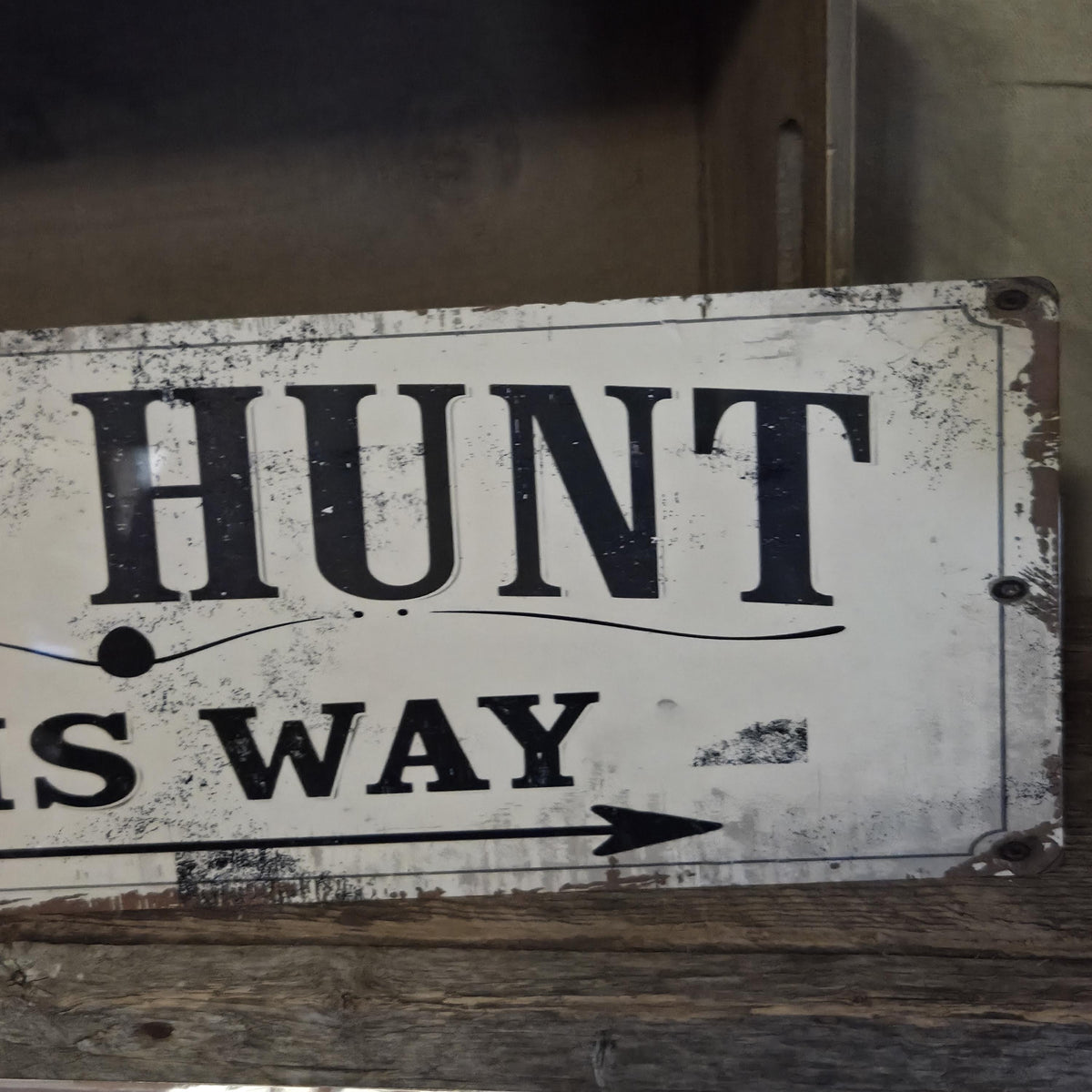 Primitive Egg Hunt Metal Sign | Rustic Farmhouse Spring Easter Decor