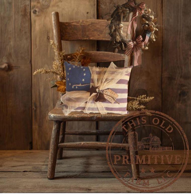 Primitive Americana 13 Star Pillow | Tuck Shelf Sitter, Rustic Farmhouse Decor