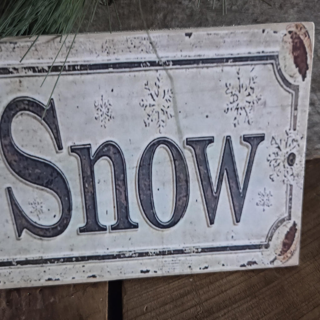 Let it Snow Wood Sign | Rustic Farmhouse Christmas Decor (13x5)