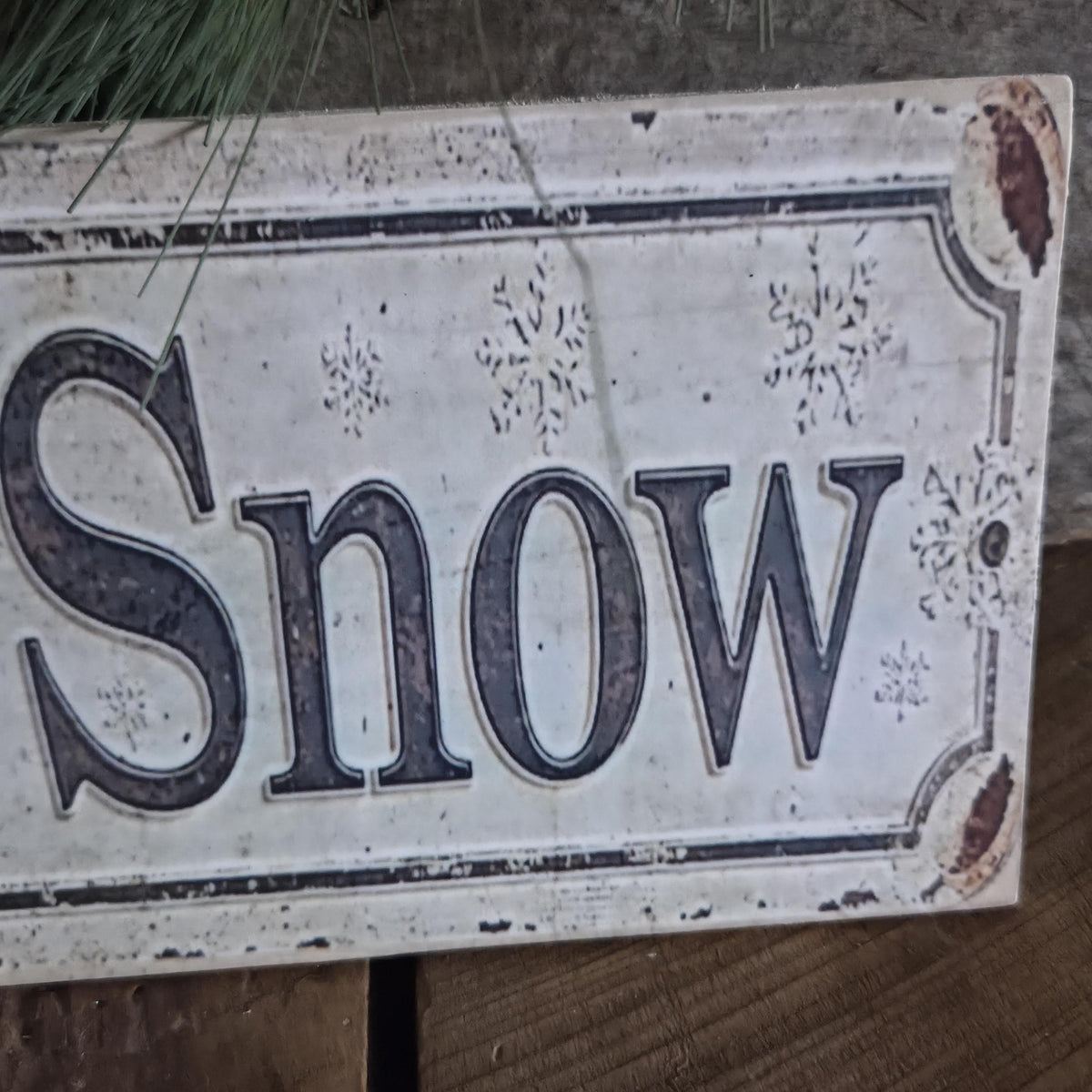Let it Snow Wood Sign | Rustic Farmhouse Christmas Decor (13x5)