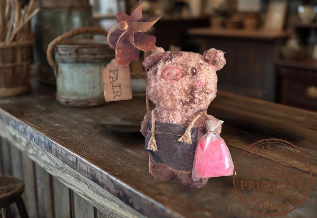 Primitive Farmhouse Pig Shelf Sitter | County Fair Nostalgic Patriotic Decor