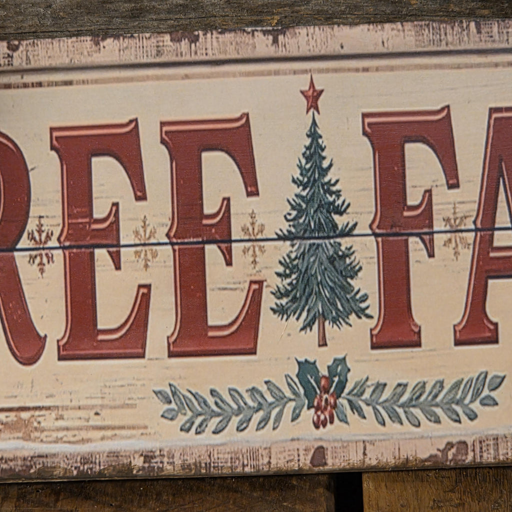Handmade Tree Farm Wood Sign | Rustic Farmhouse Christmas Decor (13x5)