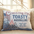 Crackling Fire Toasty Marshmallows Pillow | Vintage Americana Shelf Sitter
