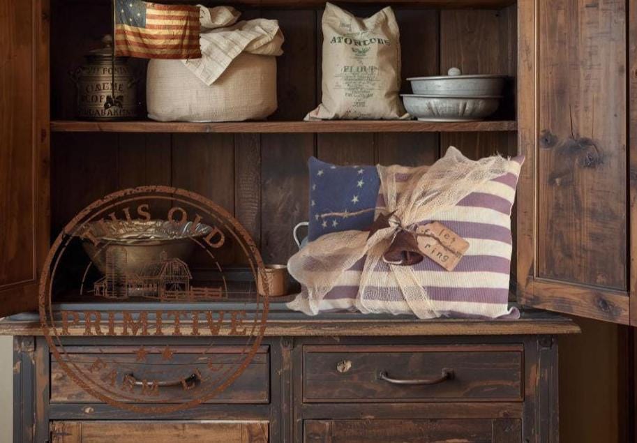 Primitive Americana 13 Star Pillow | Tuck Shelf Sitter, Rustic Farmhouse Decor