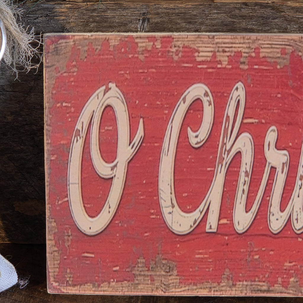 O Christmas Tree Wood Sign | Rustic Farmhouse Holiday Decor (13x5")