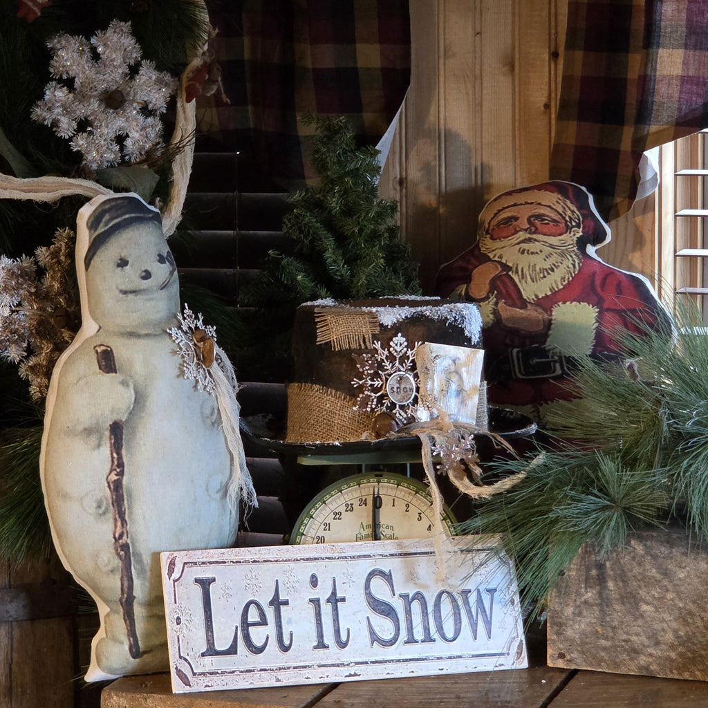 Let it Snow Wood Sign | Rustic Farmhouse Christmas Decor (13x5)