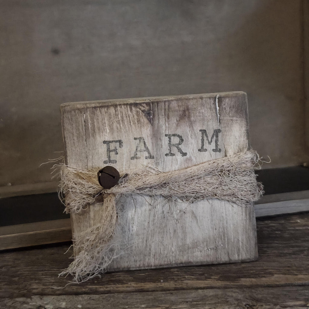Primitive Farmhouse Goose Shelf Sitter | Rustic Farm Decor, Hand-Stamped Wood Block