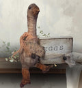 Primitive Farmhouse Goose Shelf Sitter | Rustic Spring Easter Decor, Hand-Stamped EGGS Wood Block