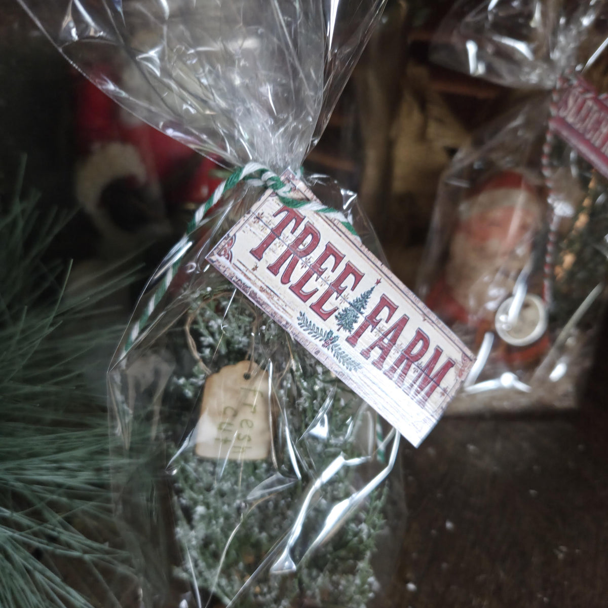 Primitive Snowy Pine Trees Set, Farmhouse Christmas Decor