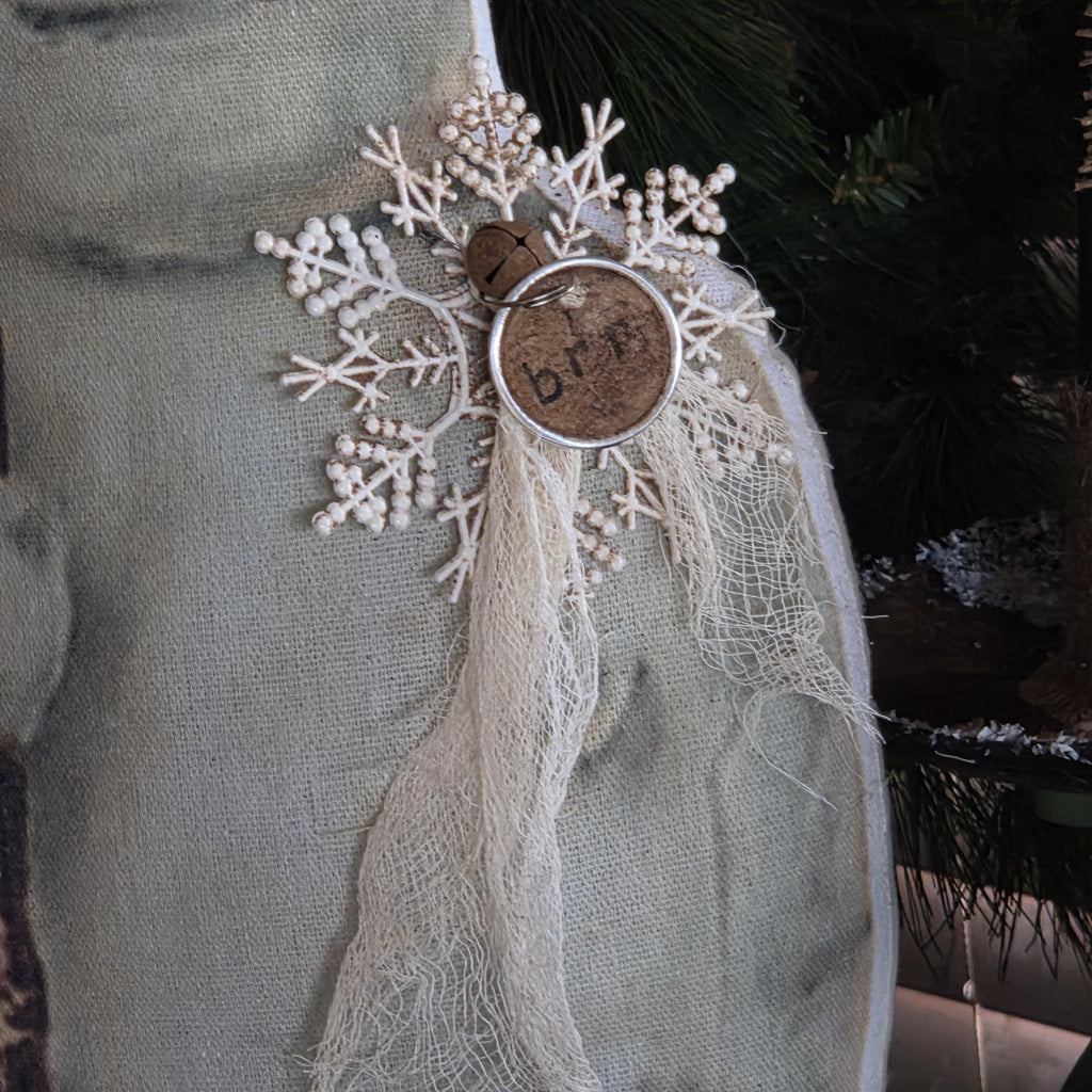 Primitive Farmhouse Snowman Pillow | Rustic Christmas Shelf Sitter Prop