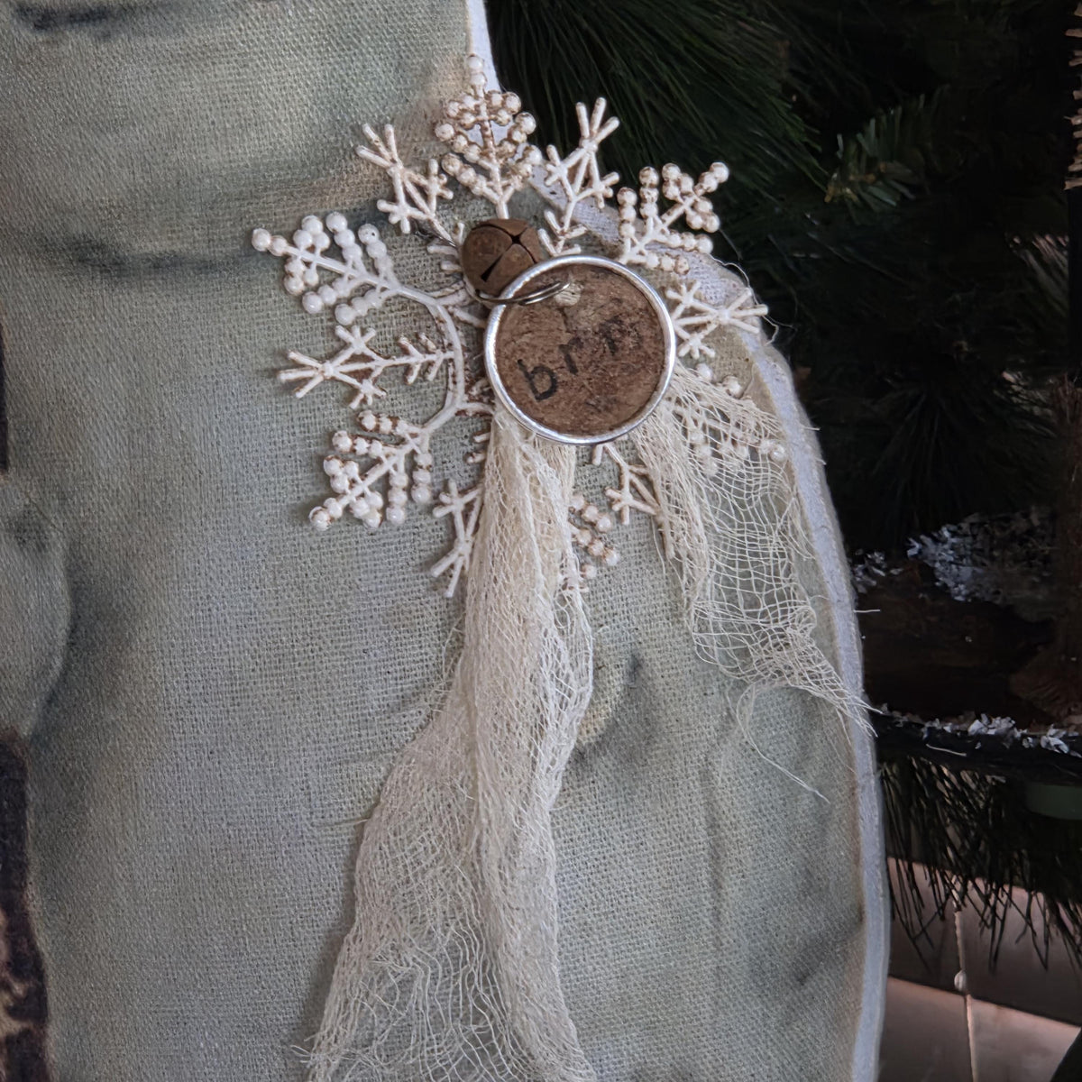 Primitive Farmhouse Snowman Pillow | Rustic Christmas Shelf Sitter Prop